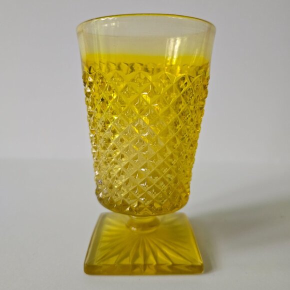 Westmoreland Glass English Hobnail Yellow Topaz Iced Tea Goblet - Picture 14 of 14